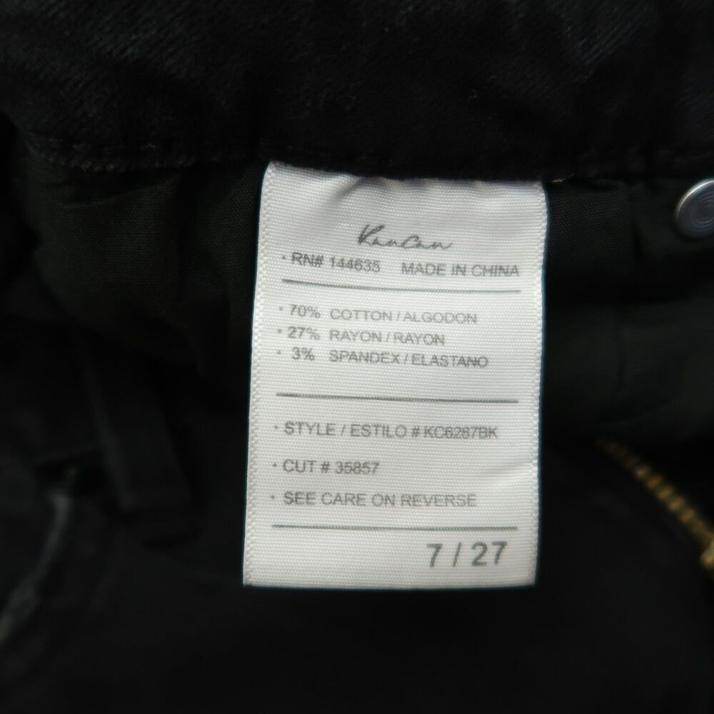 KanCan Jeans Junior's Size 7/27 Black Low-Rise Skinny 29" Inseam Distressed - Picture 10 of 16
